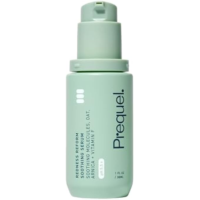 Prequel SKIN REDNESS REFORM, CALMING SERUM FOR FACE. ADVANCED CLINICAL OPTICAL CORRECTOR FOR REDNESS AND DISCOMFORT. SOOTHING FACE SERUM WITH OAT EXTRACT FOR SENSITIVE SKIN. 1OZ PUMP - Image 1